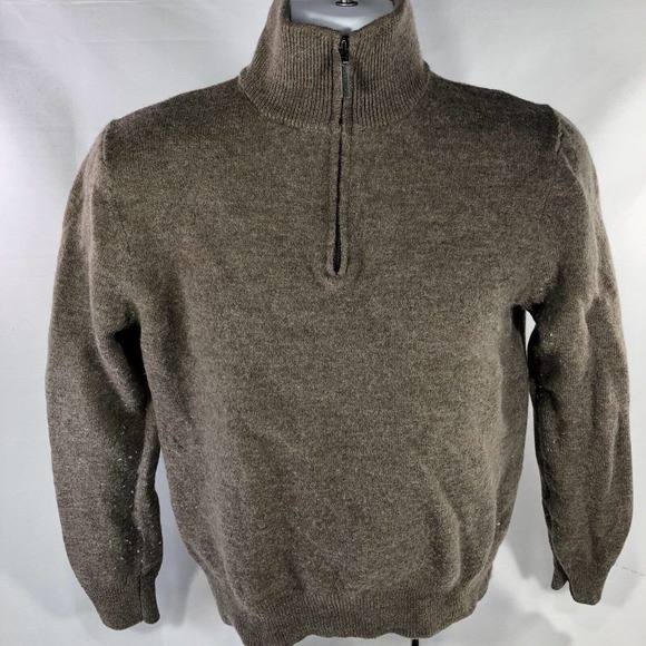 Jeremy Argyle NYC Sweater 1/2 Zip 100% Merino Wool Medium Fits Smaller Mock Neck - Picture 1 of 12